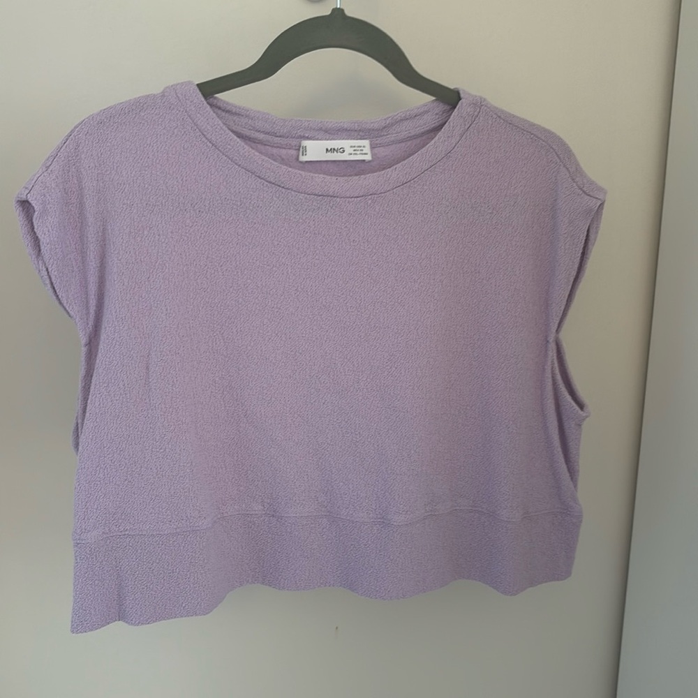 Mango cropped cap sleeve top
